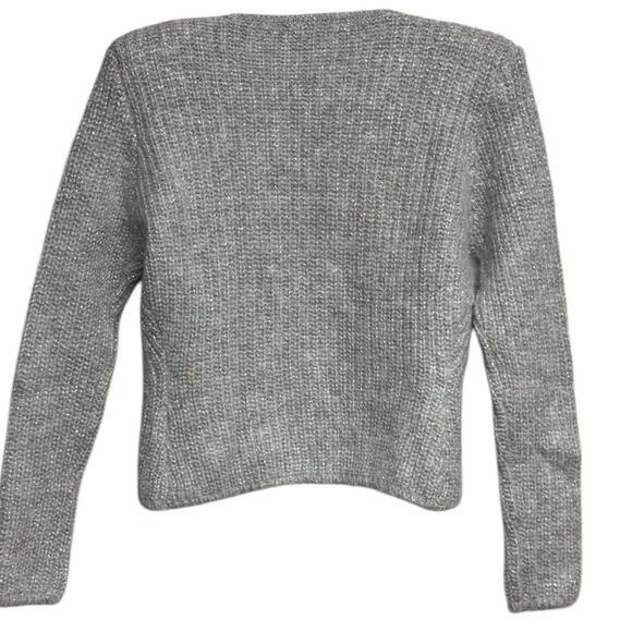 Rafique Vintage Open Cardigan Mohair Blend Ribbed Knit Metallic Size Medium - Picture 2 of 7